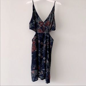 Lulus blue floral cutout dress- mini